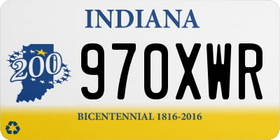 IN license plate 970XWR