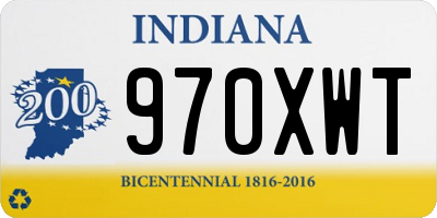 IN license plate 970XWT