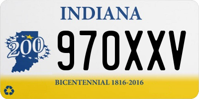 IN license plate 970XXV