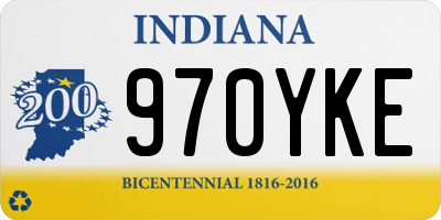 IN license plate 970YKE