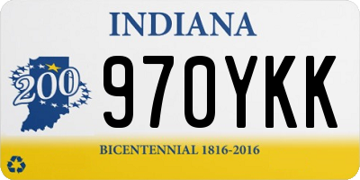 IN license plate 970YKK