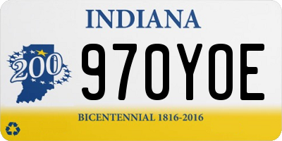 IN license plate 970YOE