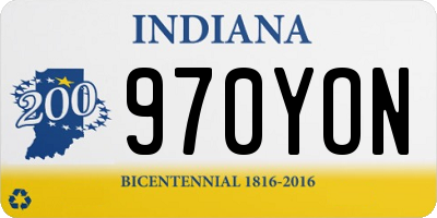 IN license plate 970YON