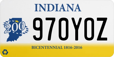 IN license plate 970YOZ