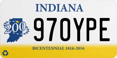 IN license plate 970YPE