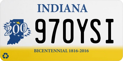 IN license plate 970YSI