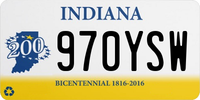 IN license plate 970YSW