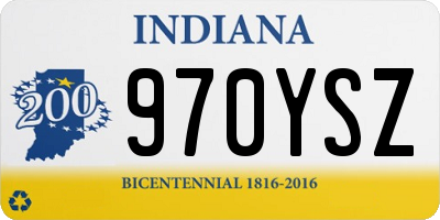 IN license plate 970YSZ