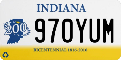 IN license plate 970YUM