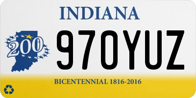 IN license plate 970YUZ