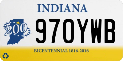 IN license plate 970YWB