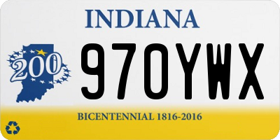 IN license plate 970YWX