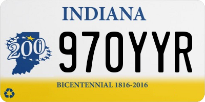 IN license plate 970YYR