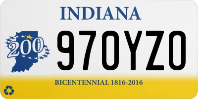 IN license plate 970YZO