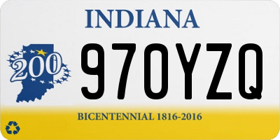 IN license plate 970YZQ