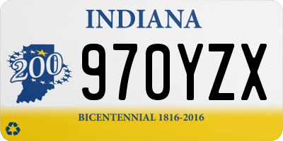 IN license plate 970YZX