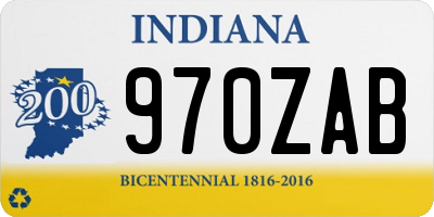 IN license plate 970ZAB