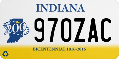 IN license plate 970ZAC