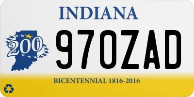 IN license plate 970ZAD