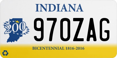 IN license plate 970ZAG