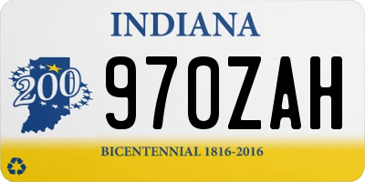 IN license plate 970ZAH