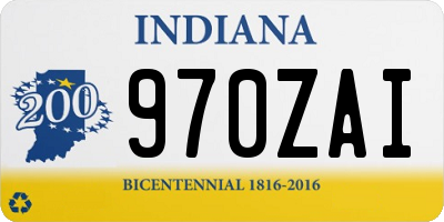 IN license plate 970ZAI