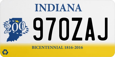 IN license plate 970ZAJ