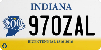 IN license plate 970ZAL