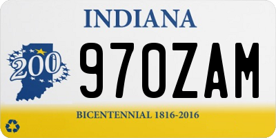 IN license plate 970ZAM