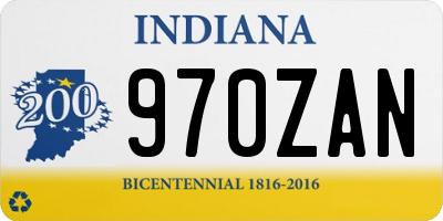 IN license plate 970ZAN