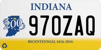 IN license plate 970ZAQ