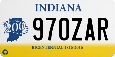 IN license plate 970ZAR