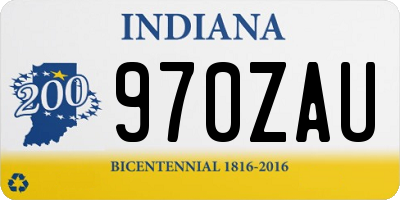 IN license plate 970ZAU