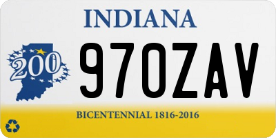 IN license plate 970ZAV