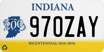 IN license plate 970ZAY
