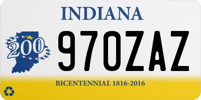 IN license plate 970ZAZ