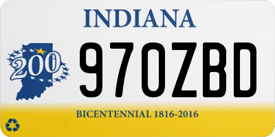 IN license plate 970ZBD