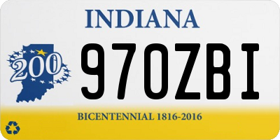 IN license plate 970ZBI