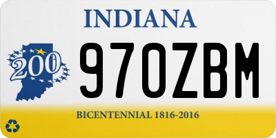 IN license plate 970ZBM