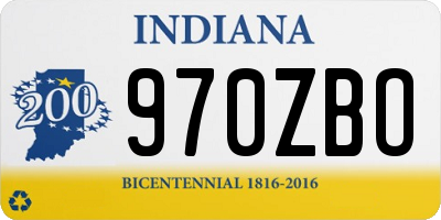 IN license plate 970ZBO