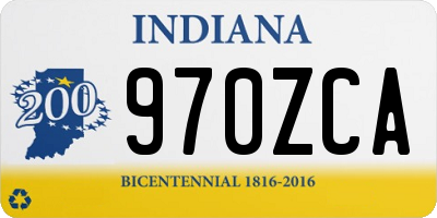 IN license plate 970ZCA