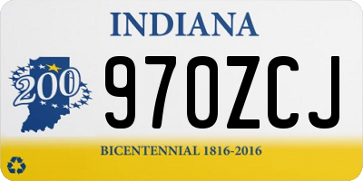 IN license plate 970ZCJ