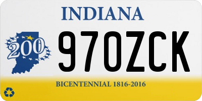 IN license plate 970ZCK