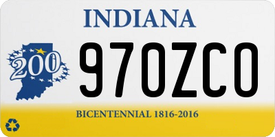 IN license plate 970ZCO