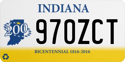 IN license plate 970ZCT