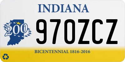 IN license plate 970ZCZ