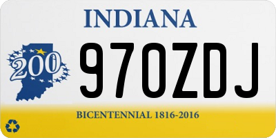 IN license plate 970ZDJ