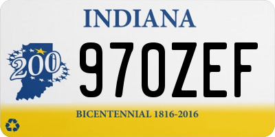 IN license plate 970ZEF