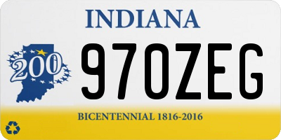 IN license plate 970ZEG
