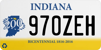 IN license plate 970ZEH